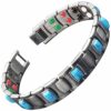 Magnetic Bracelet Pure Solid Copper Turquoise Bio 5in1 Silver