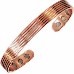 Copper Magnetic Bangle Women Lined 6 Mags
