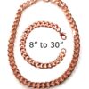 Copper Chain Bracelet Necklace Anklet Men Cuban 8"-30"
