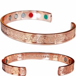 Copper Magnetic Bracelet Bangle Greek Key 12 Bio Vishachi