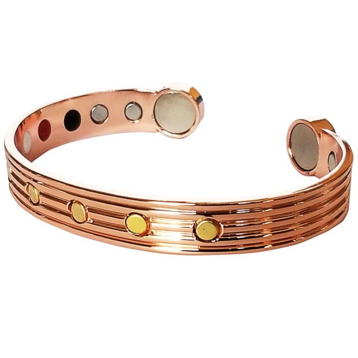 Copper Magnetic Bracelet Bangle Gold Studded 12 Bio
