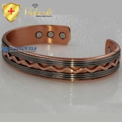 Copper Magnetic Bracelet Bangle 2 Tone 7