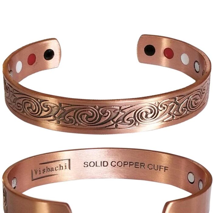Copper Celtic Magnetic Bracelet Bangle Viking Bio Men Women Vishachi
