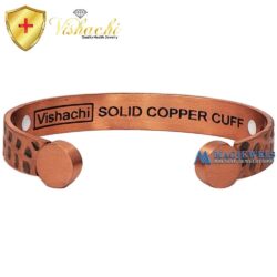 Copper Magnetic Bracelet Bangle Heavy Hammered 4in1 Bio Vishachi Men