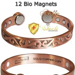 COPPER MAGNETIC BANGLE DESIGNER BRACELET PURE SOLID 12 BIO WOMEN ARTHRITIS CB86A