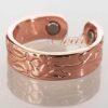 FLORAL COPPER MAGNETIC RING, SHINY 2 MAGS SIZE 7 ADJUSTABLE THERAPY CX06
