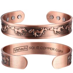 Magnetic Bracelet Bangle Pure & Solid Copper Signed Vishachi XL Horse