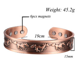 Copper Magnetic Bracelet Bangle Running Horse Ring XL