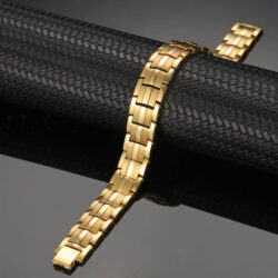 Titanium Magnetic Bracelet for Men 5000 Gauss Gold Vishachi