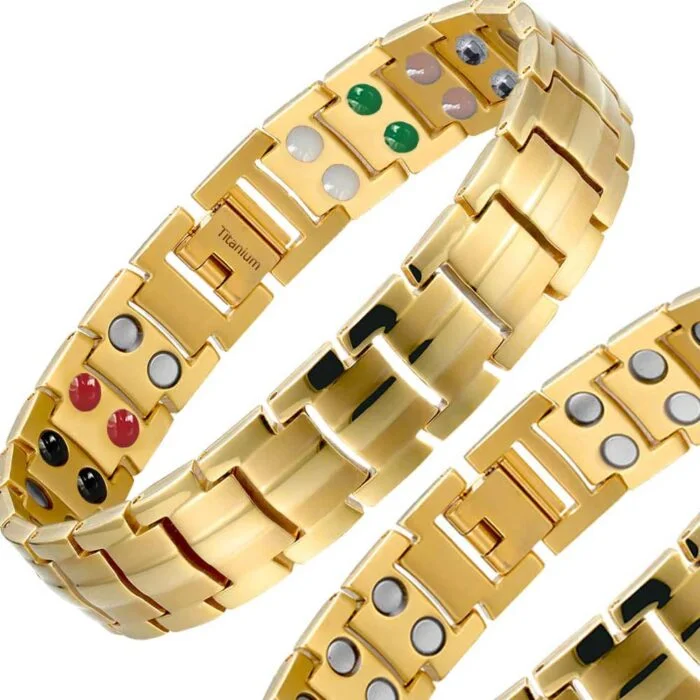 Gold Titanium Magnetic Bracelet for Men