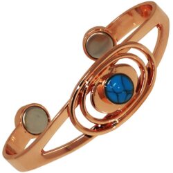 Magnetic Bracelet Bangle Solid Copper Turquoise Women