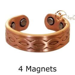 INFINITY COPPER MAGNETIC RING, DOMED 4 MAGS SIZE 7-10 ARTHRITIS CX17