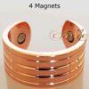 ROMAN COPPER MAGNETIC RING, SHINY 4 MAGS SIZE 7-10 ARTHRITIS CX27