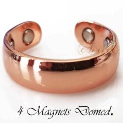 SHINY COPPER MAGNETIC RING, SHINY DOME 4 MAGS SIZE 6-8 ARTHRITIS CX14