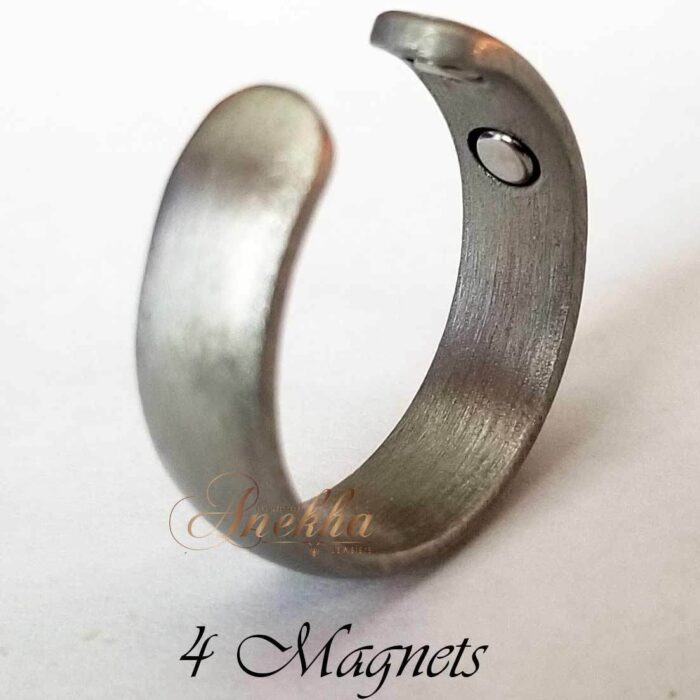 SILVER COPPER MAGNETIC RING, VTG SILVER 4 MAGS SIZE 6-8 ARTHRITIS CX14