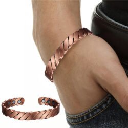 Copper Magnetic Bracelet Twisted Vtg Men Women 7.5