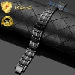 Vishachi black titanium magnetic bracelet