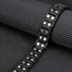 Vishachi black titanium magnetic bracelet