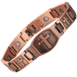 Magnetic Bracelet for Men Solid Copper Jesus Cross