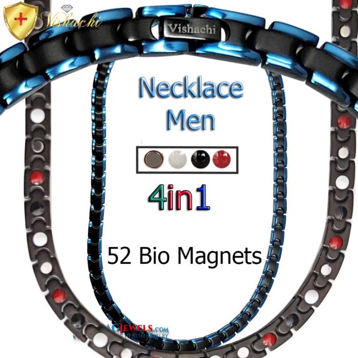 Men Magnetic Necklace Titanium Bio Women Blue