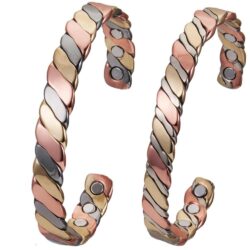 Magnetic Couples Bracelets 3 Tone Solid Copper Men Women