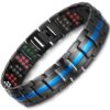 Magnetic Bracelet for Men Black Blue Titanium 7in1 Bio