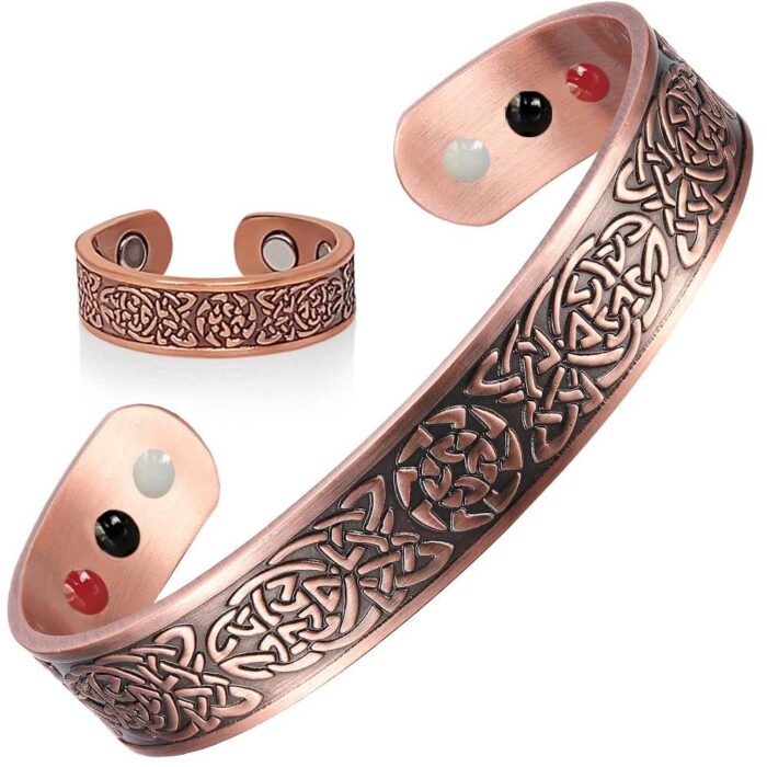 Celtic Copper Magnetic Bracelet Bio Viking Lord Circle of Life Men Ring