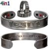 4in1 Bio Magnetic Bangle Bracelet Men Solid Copper Jesus Cross