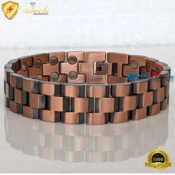 Wide Magnetic Bracelet Pure Solid Copper 5000G Chunky