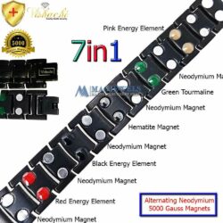 Magnetic Bracelet Black Titanium 7in1 bio
