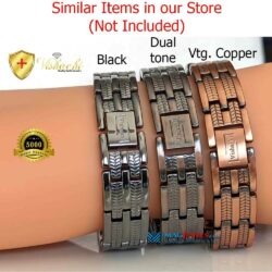 Copper Magnetic Bracelet Men Women Vishachi 5in1 Bio 5000G Black