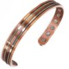 Copper Magnetic Bracelet Bangle Men Women 2 Tone 12 Mags Cu+Bio