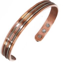 Copper Magnetic Bracelet Bangle Men Women 2 Tone 6 Mags
