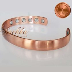 Copper Magnetic Bracelet Bangle 12 Mags Men Women Domed Cu+Bio