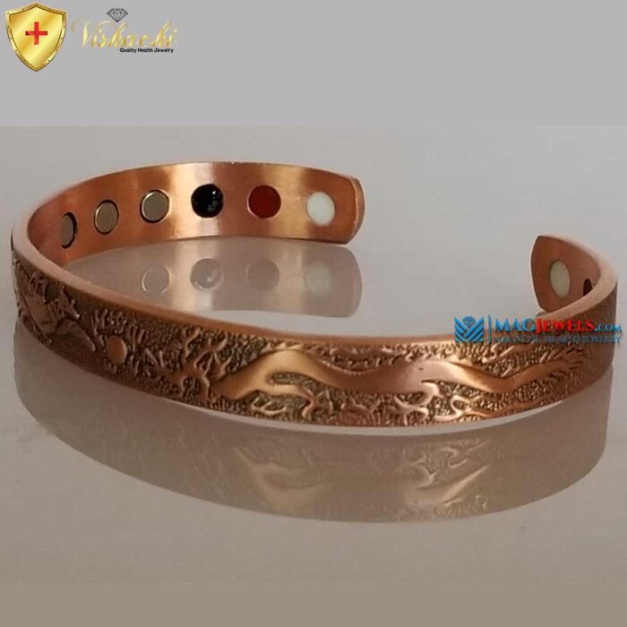 Copper Magnetic Bracelet Phoenix Dragon 12 Bio XL/7.5" Men Women
