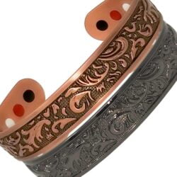 4in1 12 Bio Solid Copper Magnetic Bracelet Choice Black Celtic Viking Vishachi