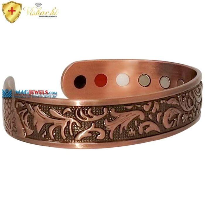 Solid Copper Magnetic Bracelet Celtic Viking 12 Bio Vishachi