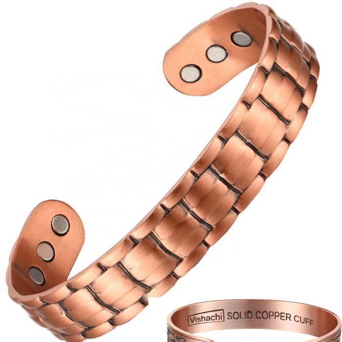 Solid Copper Magnetic Bracelet Viking Men Vishachi