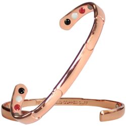 Copper Magnetic Bracelet Bangle Domed 12 Bio 4in1 Silver Vishachi