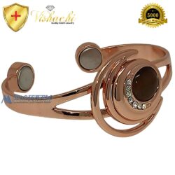 Magnetic Bracelet Bangle Solid Copper Crystal Cats Eye Women