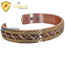 Copper Magnetic Bracelet 3 Tone Gold Silver Vishachi Men Women