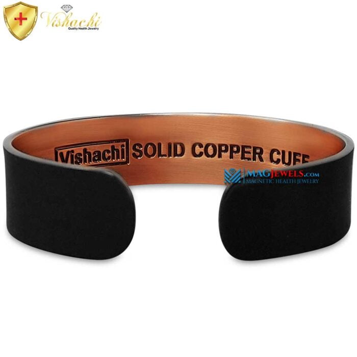 12 Bio Mags Most Widest Wide Solid Copper Magnetic Bracelet Bangle Vishachi Black