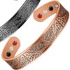 Magnetic Bracelet Bangle Solid Copper Tree Of Life 4in1 12 Bio Celtic Vishachi
